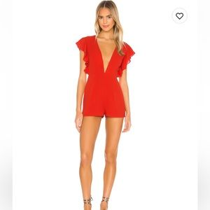 Red ruffle romper
